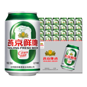 燕京啤酒 10度鲜啤 整箱装 330mL 24罐 整箱装