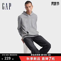 Gap 盖璞 男女装2024初秋新款字母logo印花连帽抓绒长袖口袋卫衣上衣609135