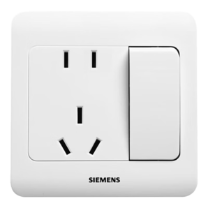 西门子(SIEMENS)开关插座 10A五孔带开关插座 86型暗装面板 远景雅白色