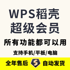 wps超级会员一天永久pdf转word稻壳会员wps会员一年ppt编辑器模板 （买1天送2天）超级会员一天