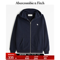 Abercrombie & Fitch 男装女装情侣 经典小麋鹿拉链毛圈布连帽卫衣 KI122-4090 海军蓝 M (180/100A)