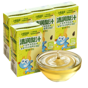 小鹿蓝蓝儿童清润梨汁125ml*4盒100%原果汁总含量饮料零食无添加剂0蔗糖